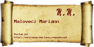 Malovecz Mariann névjegykártya