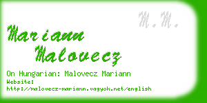 mariann malovecz business card